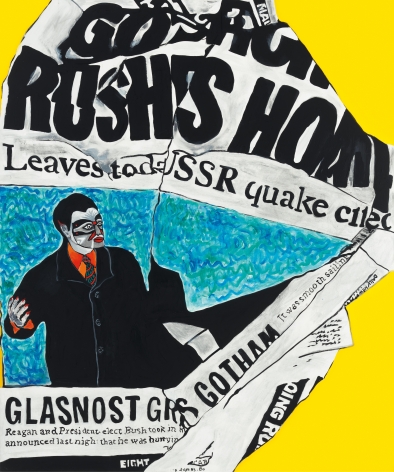 Glasnost,&nbsp;1988 Acrylic and paper collage on canvas